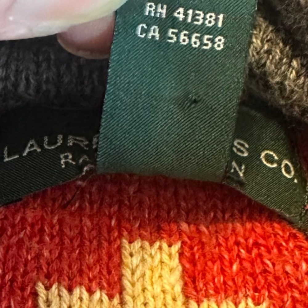 Lauren Ralph Lauren Cardigan Womens XL Red Southwestern Shawl Collar Excellent - Picture 9 of 12